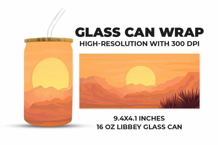 Sunset Glass Can Wrap
