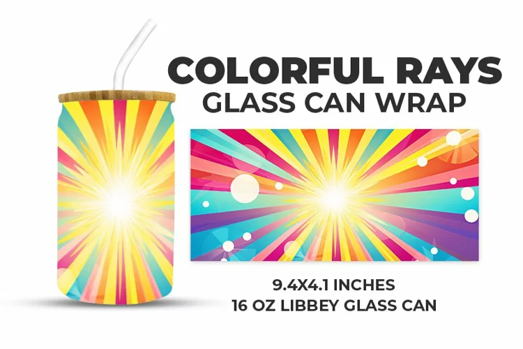 Colorful Rays Glass Can Wrap