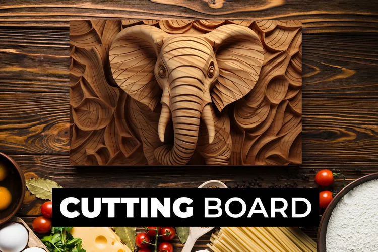 Wood Elephant Cutting Board Sublimation