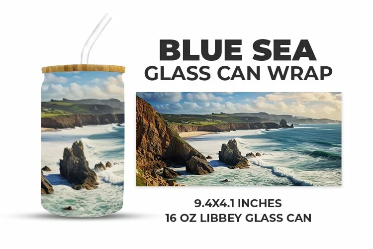 Blue Sea Glass Can Wrap