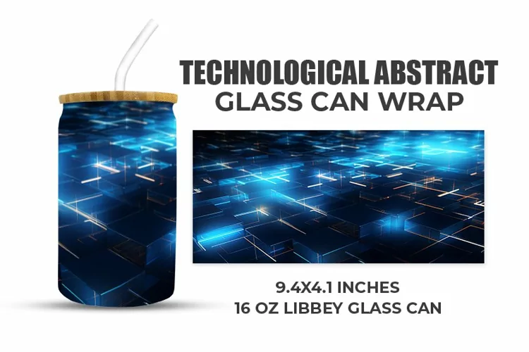Technological Abstract Glass Can Wrap