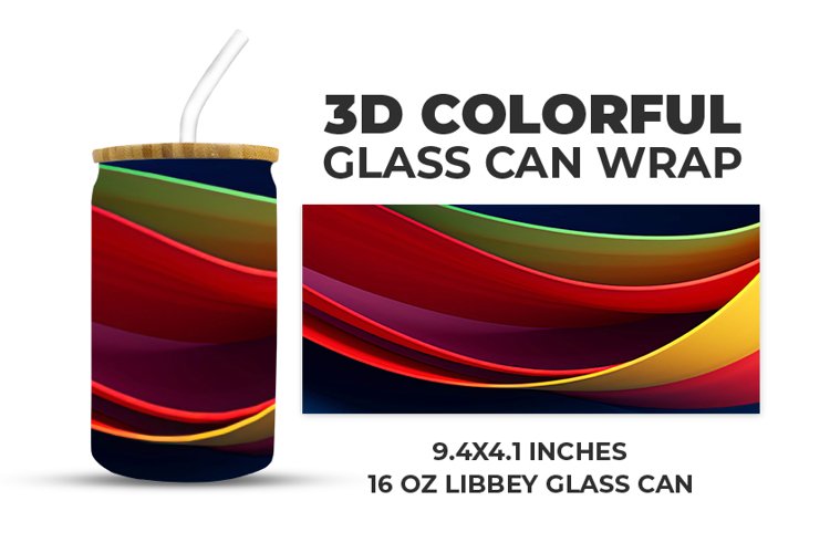 3D Colorful Glass Can Wrap example image 1