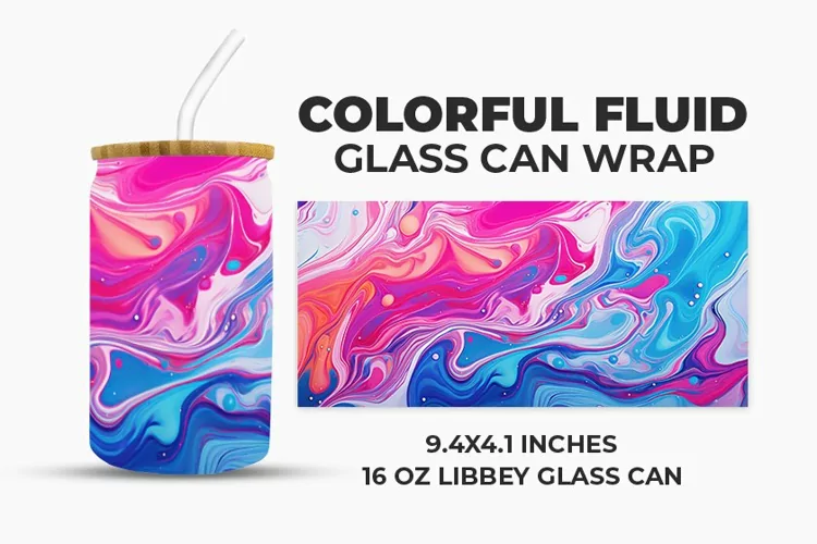 Colorful Fluid Glass Can Wrap