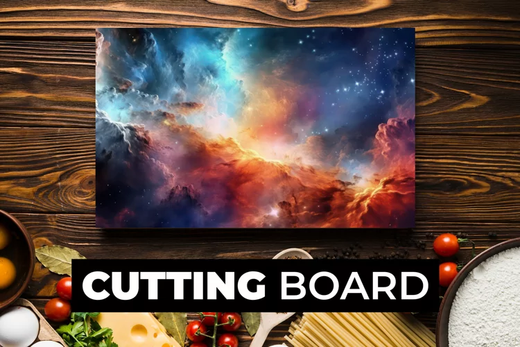 Colorful Galaxy Cutting Board sublimation