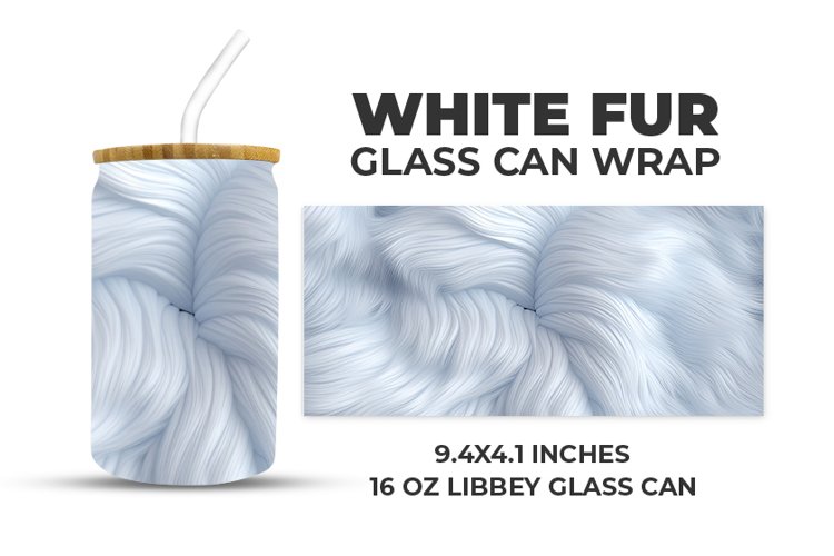 White Fur Glass Can Wrap example image 1
