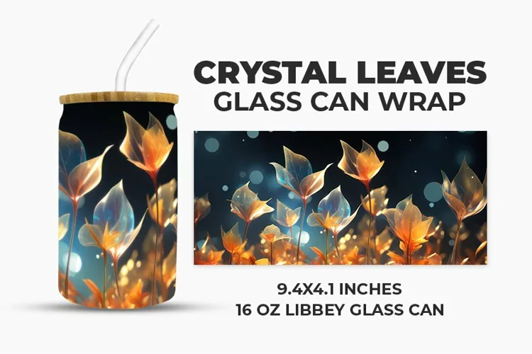 Crystal Leaves Glass Can Wrap
