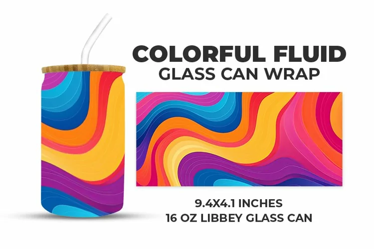 Colorful Fluid Glass Can Wrap