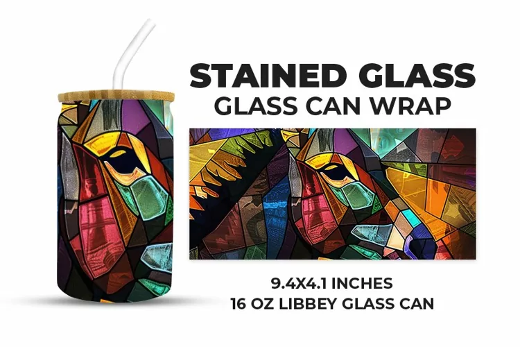 Horse Stained Glass Glass Can Wrap