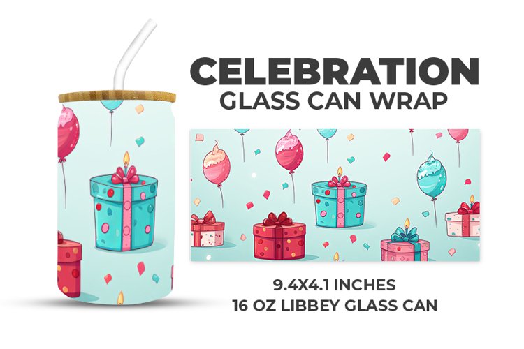 Celebration Glass Can Wrap example image 1