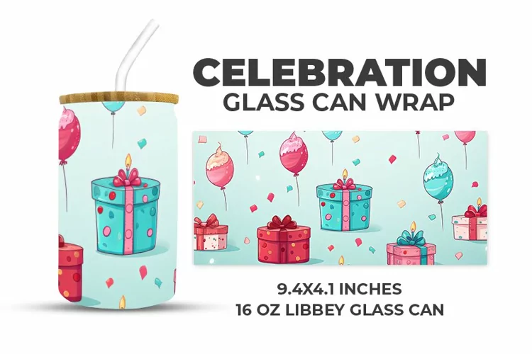 Celebration Glass Can Wrap