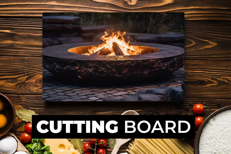 Bonfire Cutting Board sublimation