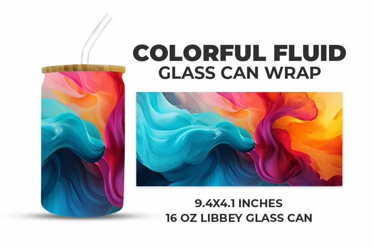 Colorful Fluid Glass Can Wrap
