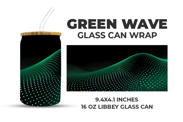 Green Wave Glass Can Wrap example image 1
