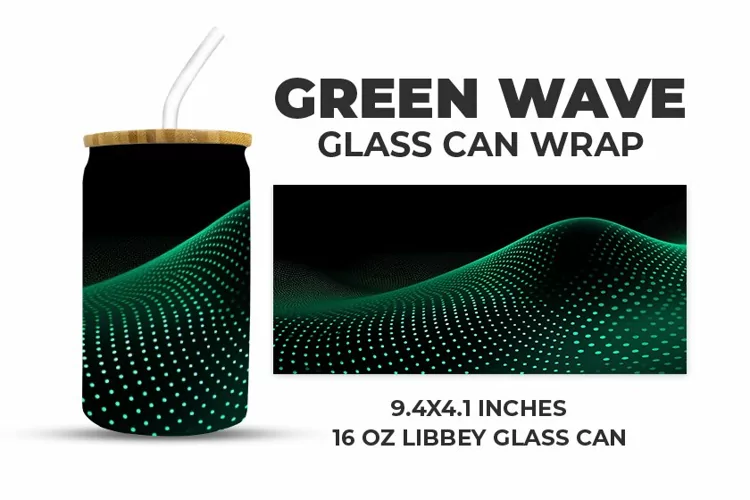 Green Wave Glass Can Wrap