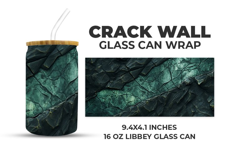 Crack Wall Glass Can Wrap example image 1