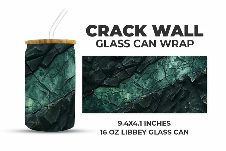 Crack Wall Glass Can Wrap