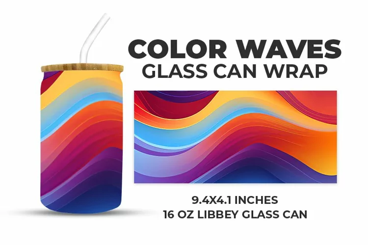 Color Waves Glass Can Wrap