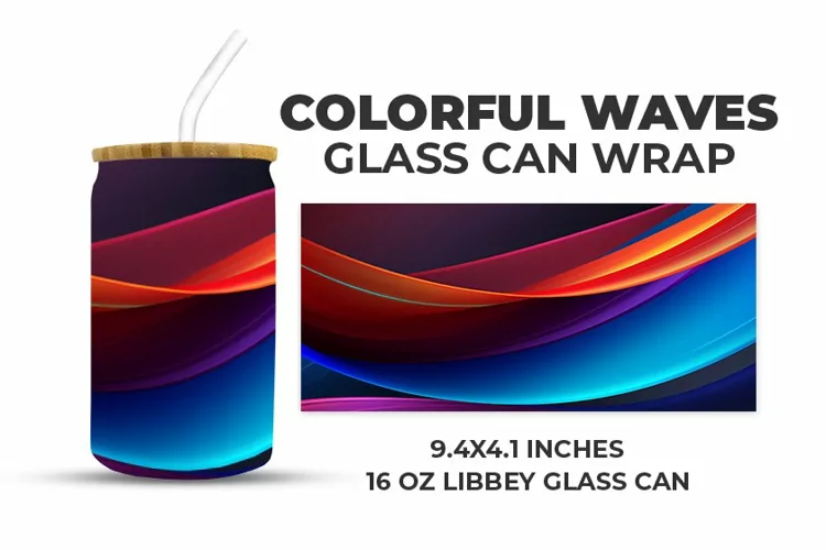 Colorful Waves Glass Can Wrap