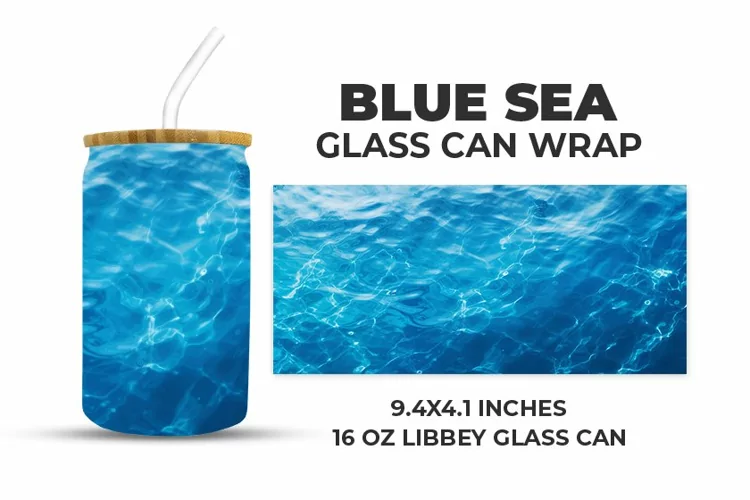 Blue Sea Glass Can Wrap