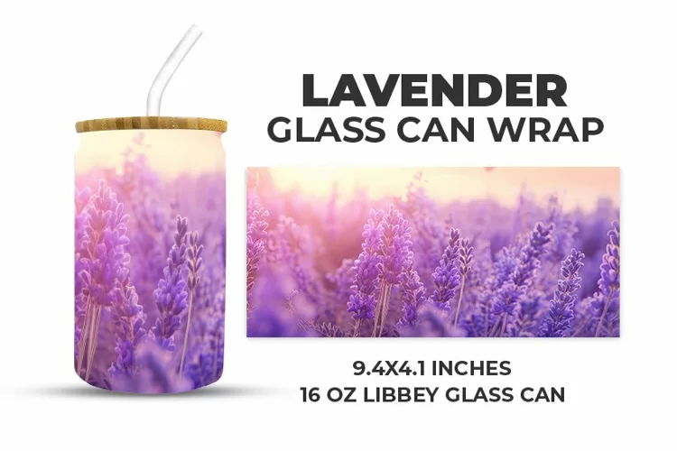 Lavender Glass Can Wrap