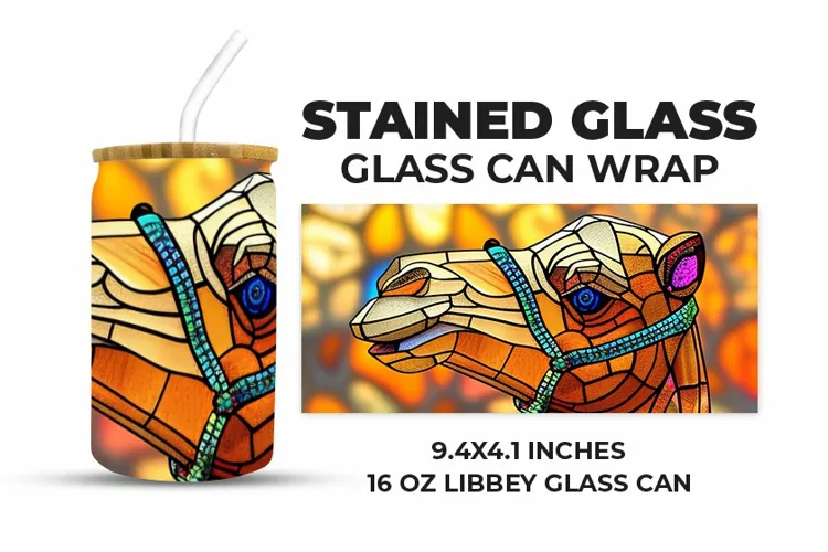 Camel Stained Glass Glass Can Wrap