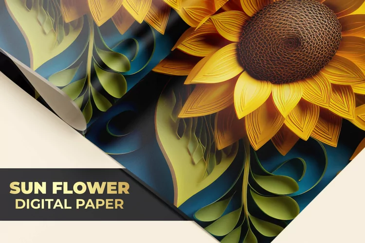 Sun Flower Digital Paper