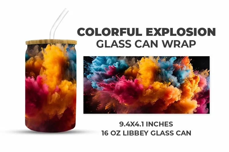 Colorful Explosion Glass Can Wrap
