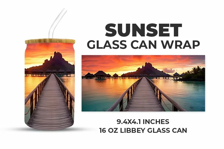 Sunset Glass Can Wrap