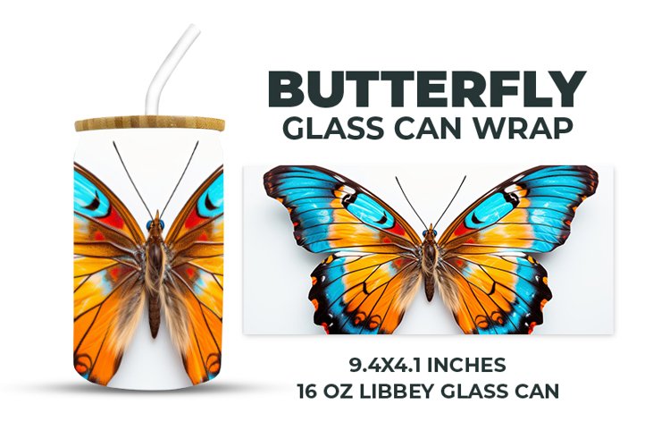Butterfly Glass Can Wrap example image 1