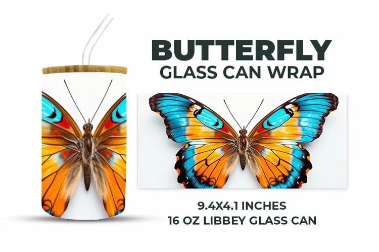 Butterfly Glass Can Wrap