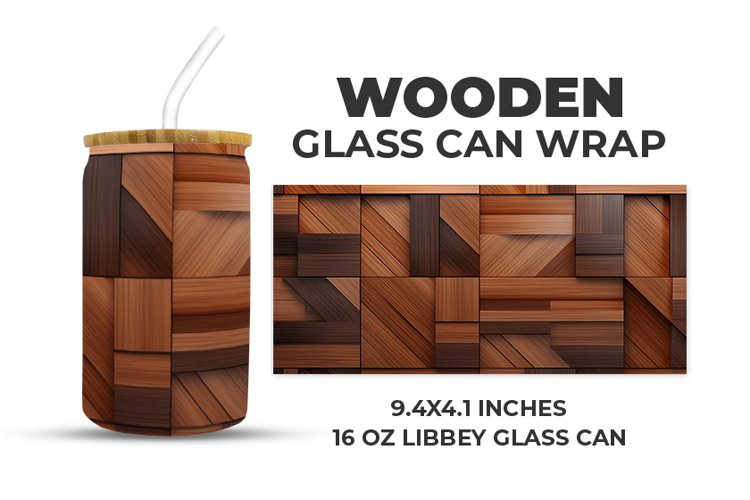 Wooden Glass Can Wrap example image 1