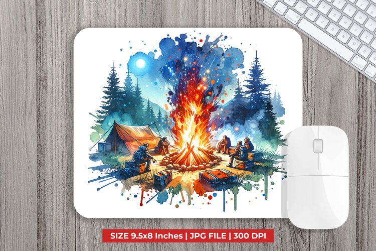Campfire Mouse Pad Sublimation example image 1