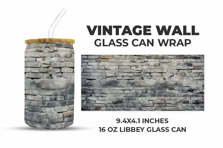 Vintage Wall Glass Can Wrap