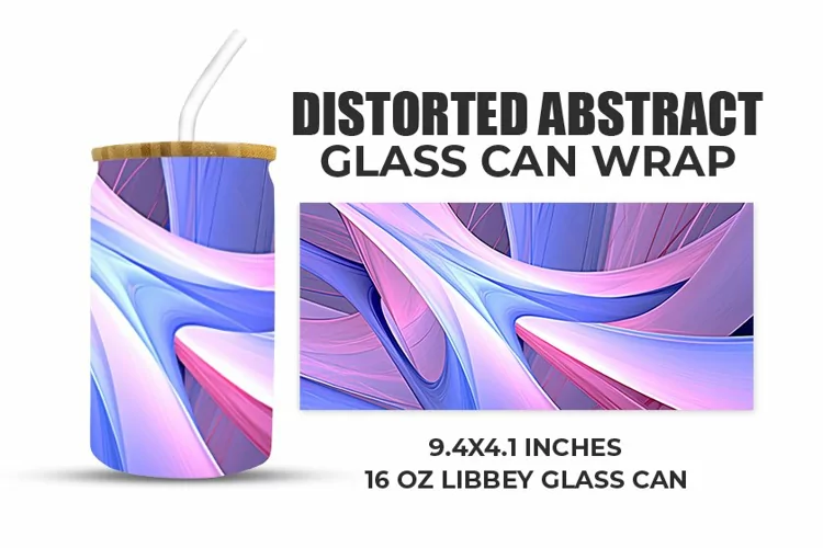 Distorted Abstract Glass Can Wrap