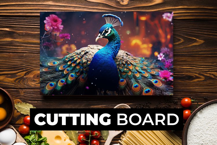 Peacock Cutting Board Sublimation