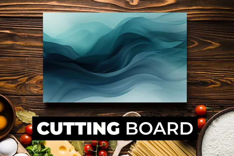 Watercolor Waves Cutting Board Sublimation