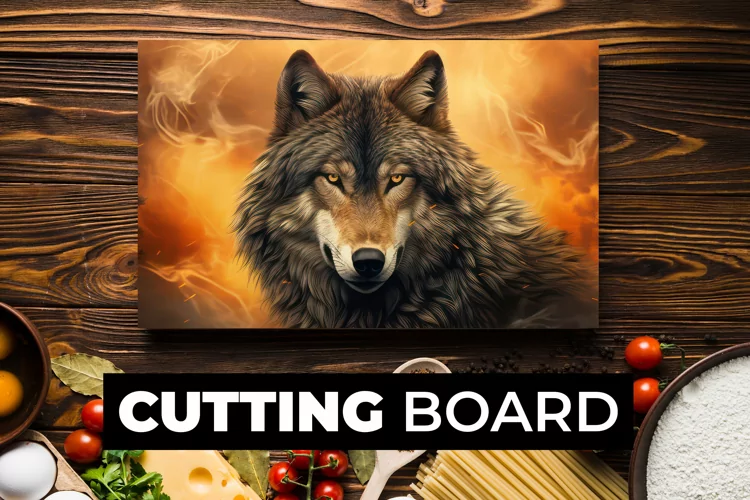 Wolf Cutting Board Sublimation