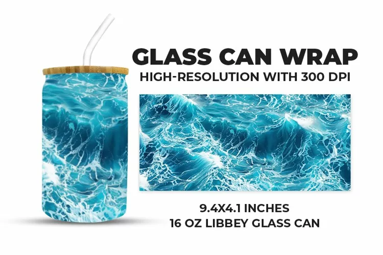 Blue Sea Glass Can Wrap