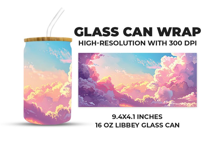 Pink Cloud Glass Can Wrap example image 1