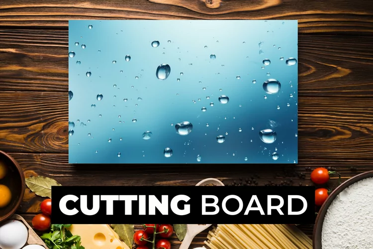 Water Drops Cutting Board sublimation