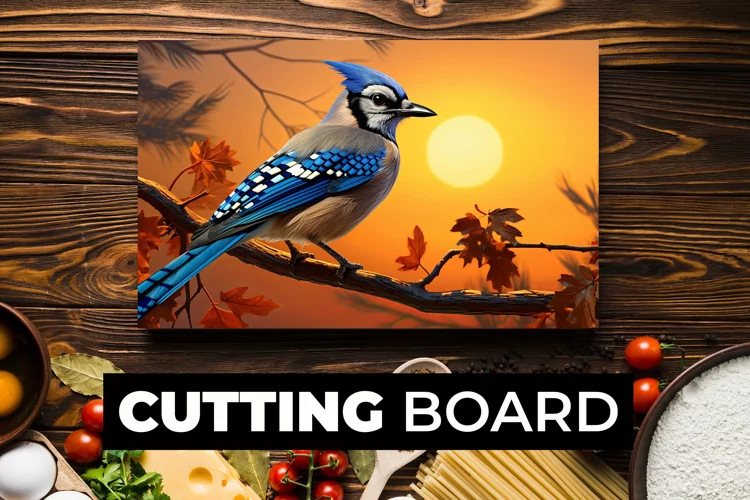 Bird With Sunset Cutting Board Sublimation
