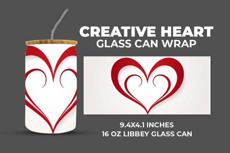 Creative Heart Glass Can Wrap example image 1