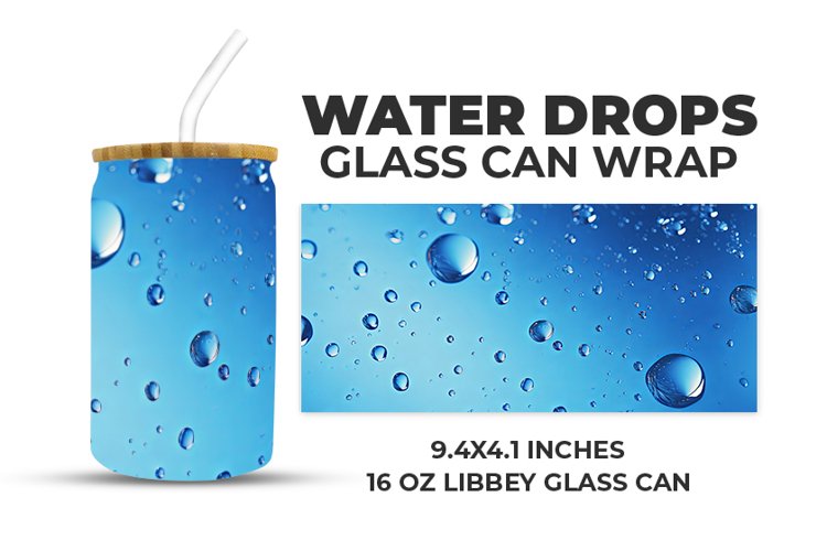 Water Drops Glass Can Wrap example image 1