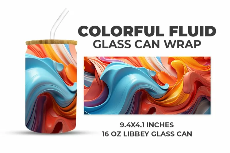 Colorful Fluid Glass Can Wrap