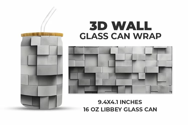 3D Wall Glass Can Wrap
