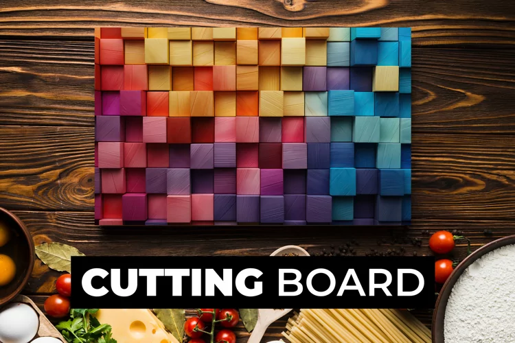 3D Colorful Boxes Cutting Board Sublimation
