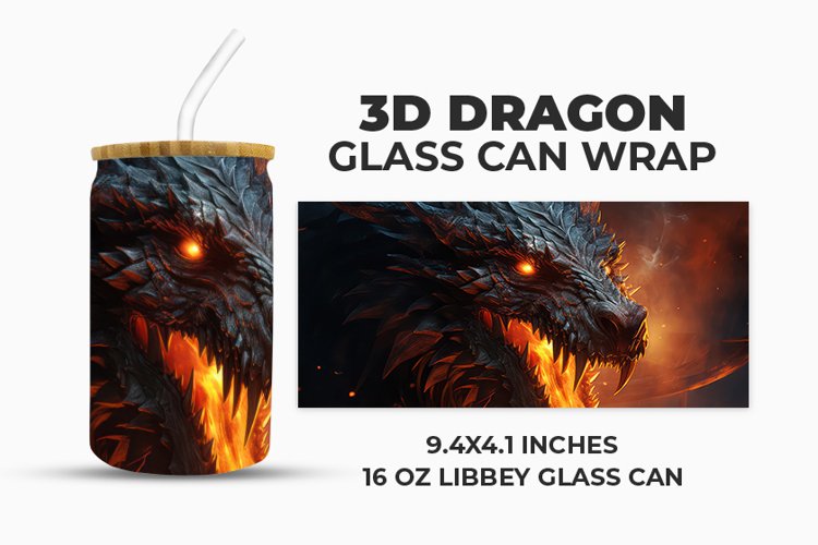 3D Dragon Glass Can Wrap example image 1