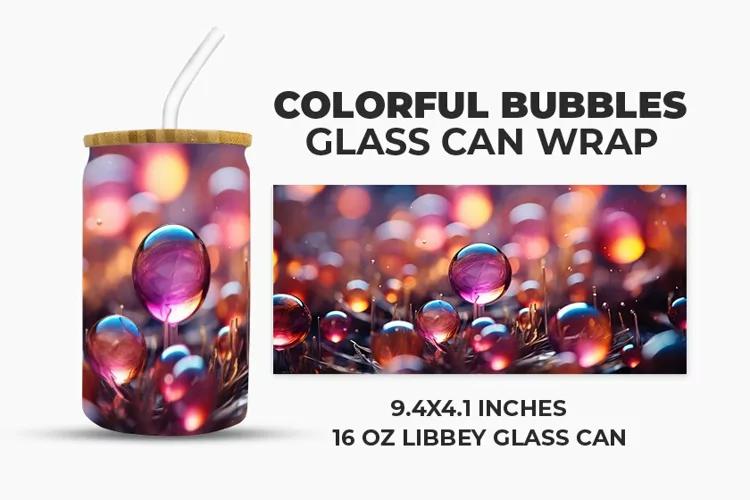Colorful Bubbles Glass Can Wrap