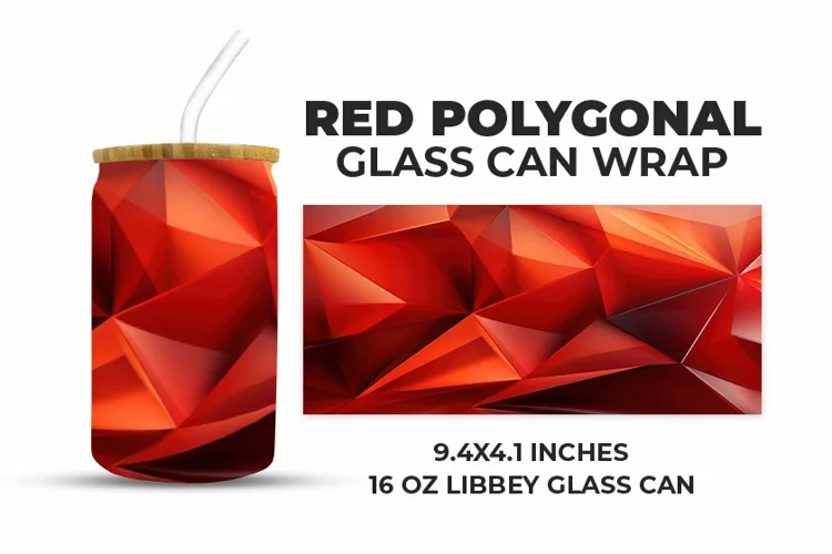 Red Polygonal Glass Can Wrap