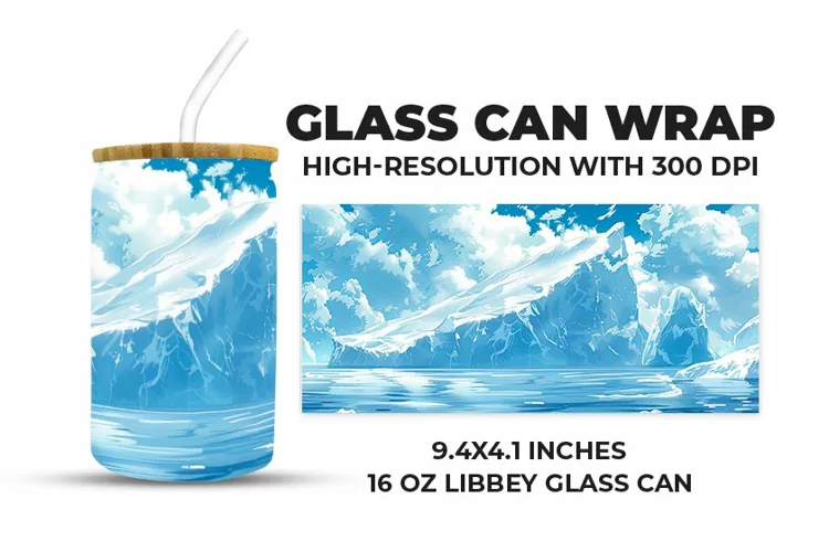 Ice Mountain Glass Can Wrap